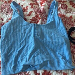 Lululemon light blue ribbed Henley align tank